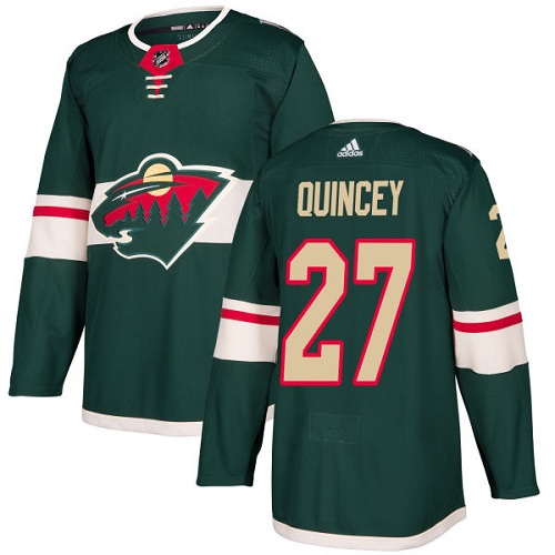 Adidas Wild #27 Kyle Quincey Green Home Authentic Stitched NHL Jersey